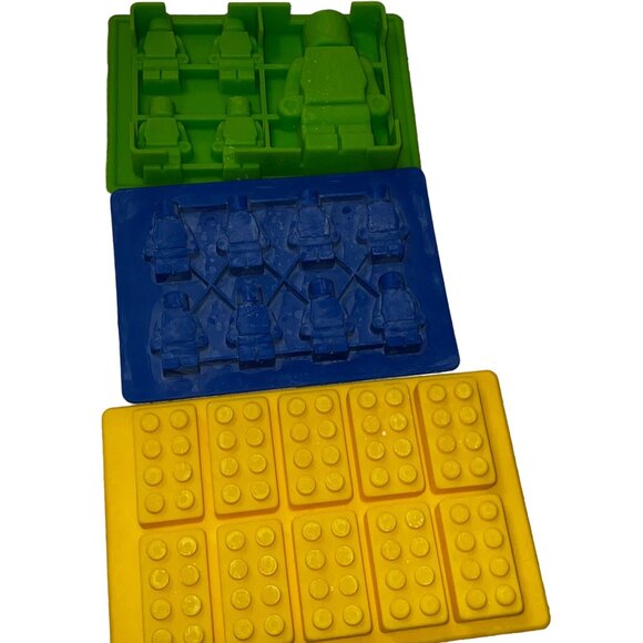 LUCENTEE Lego-Themed 3 Pack Ice Cube Trays & Candy Molds Set - Picture 3 of 3